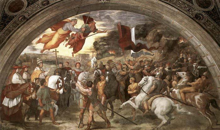 RAFFAELLO Sanzio The Meeting between Leo the Great and Attila oil painting image